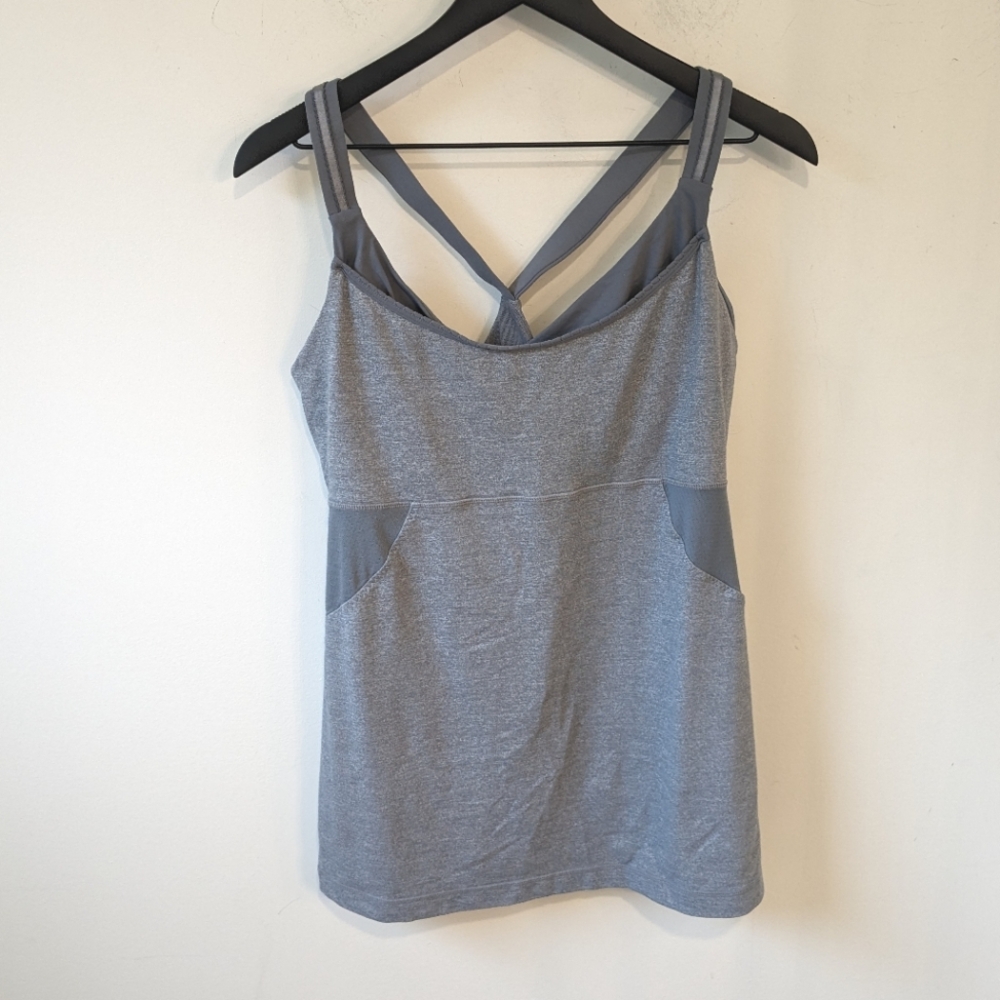 Lululemon Grey Cross My Heart Athletic Work Out Tank Women's Size 12
